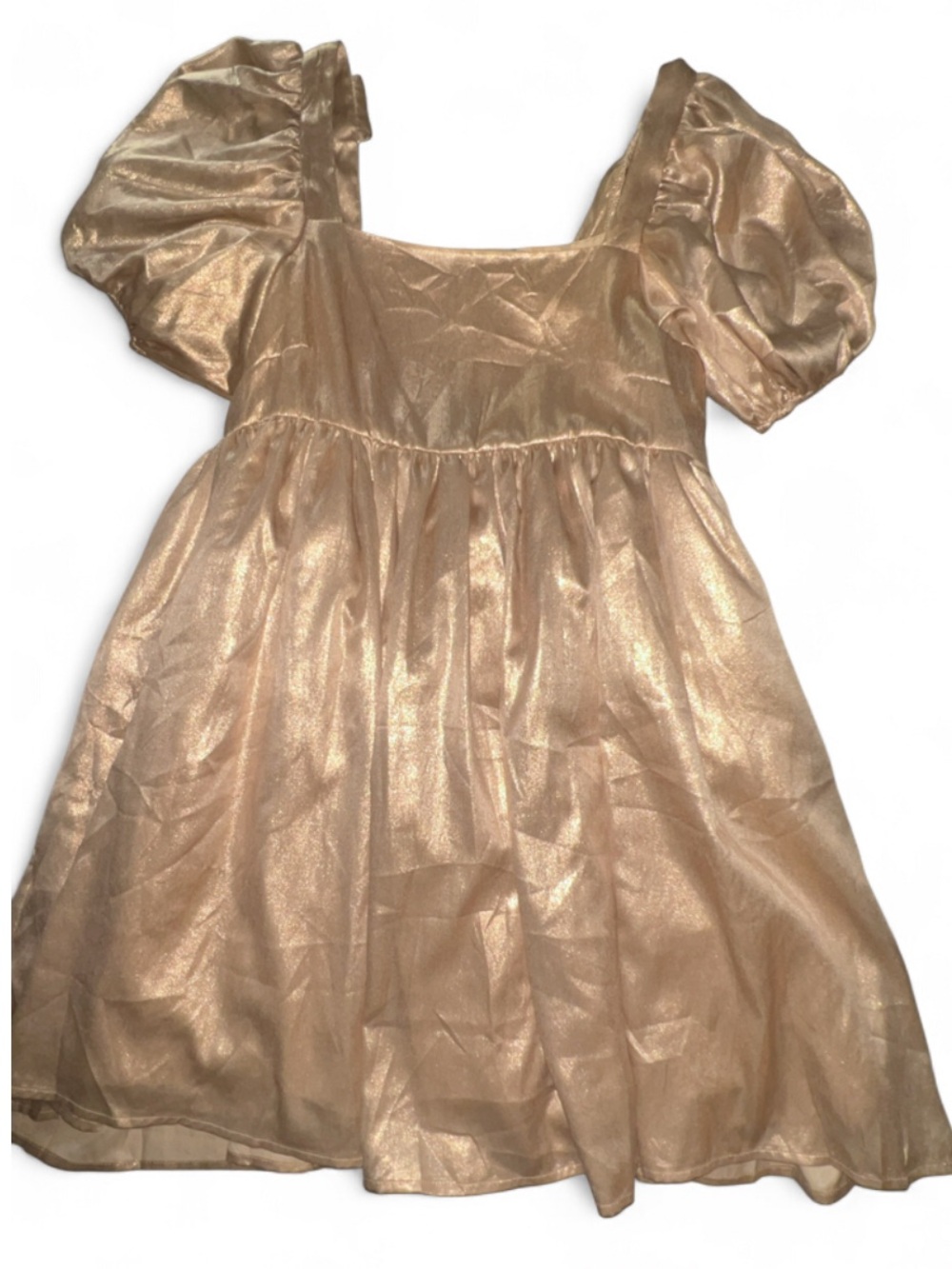 NWT Simply Southern Gold Metallic Babydoll Dress